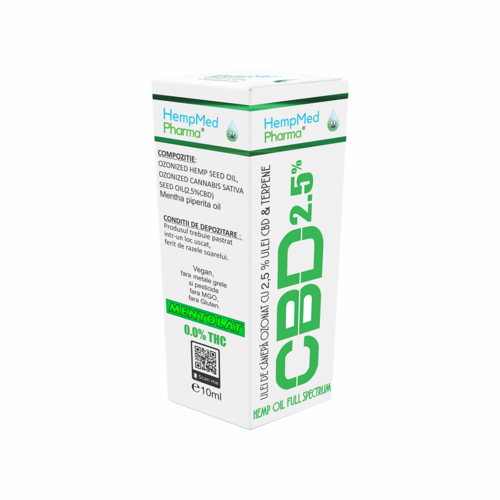 Ulei ozonat din canepa Hempoil Full Spectrum CBD 2.5%, 10 ml, Hempmed Pharma