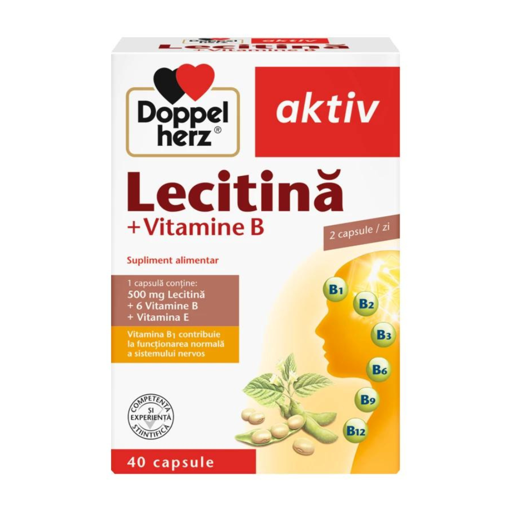 Lecitina + Vitamina B, 40 capsule, Doppelherz