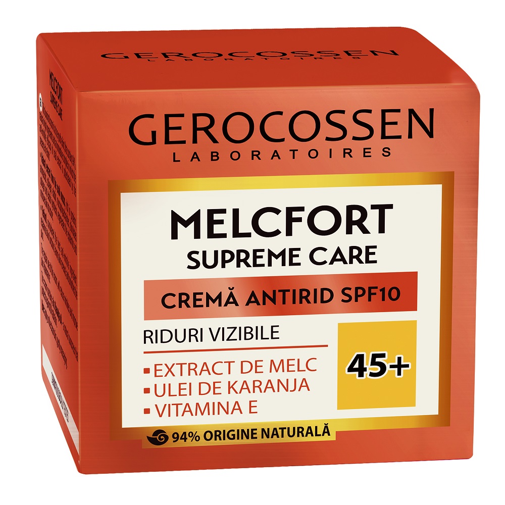 Crema antirid SPF 10 pentru riduri vizibile Melcfort, 50 ml, Gerocossen