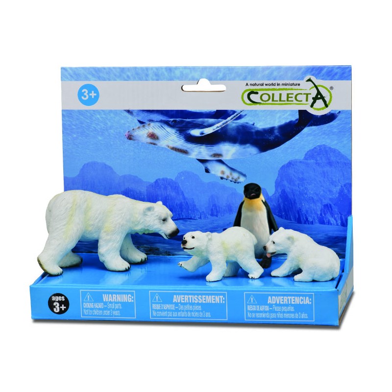 Set 4 figurine Ursi polari si Pinguin, +3 ani, Collecta