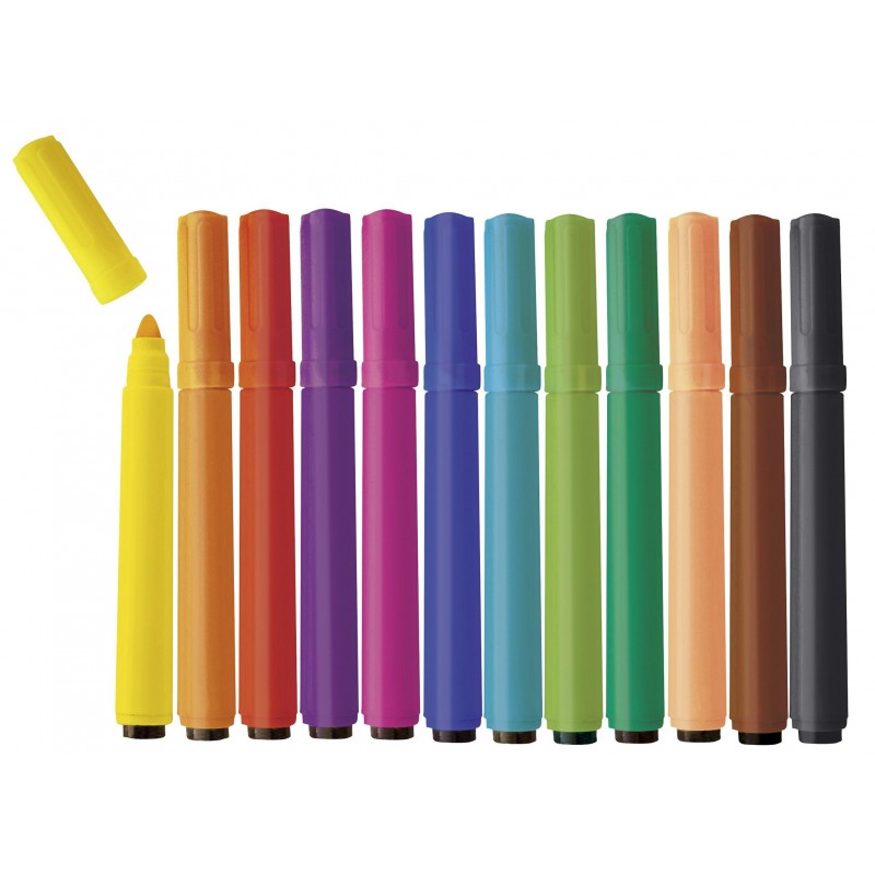 Set carioci colorate cu varf gros, 12 buc, Playbox