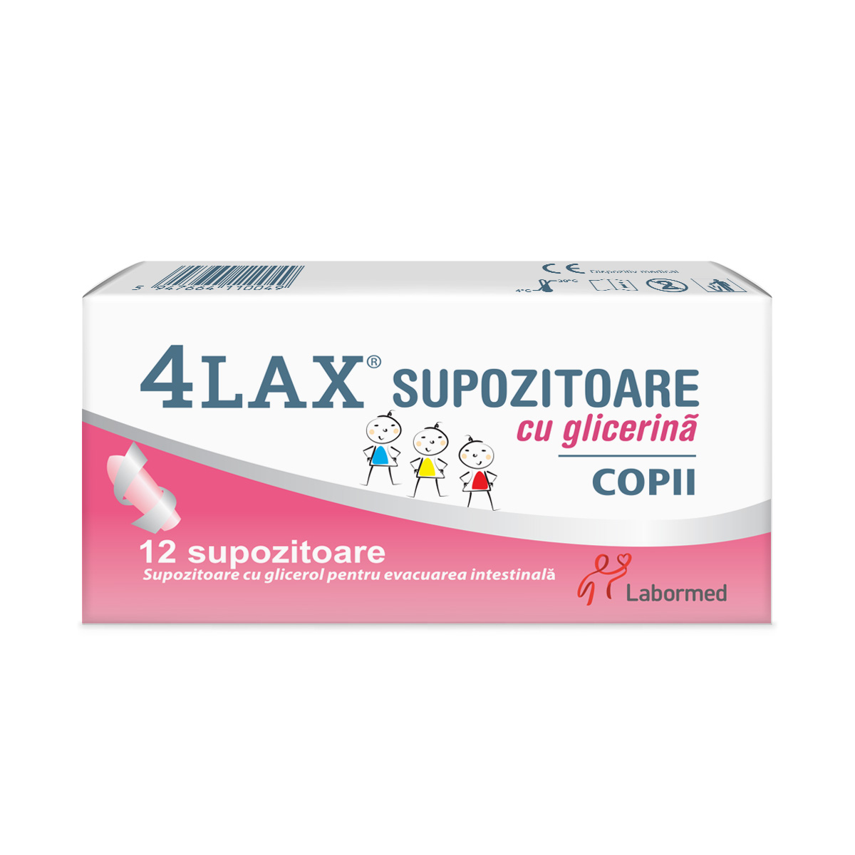 4Lax Supozitoare cu glicerina pentru copii, 12 bucati, Labormed