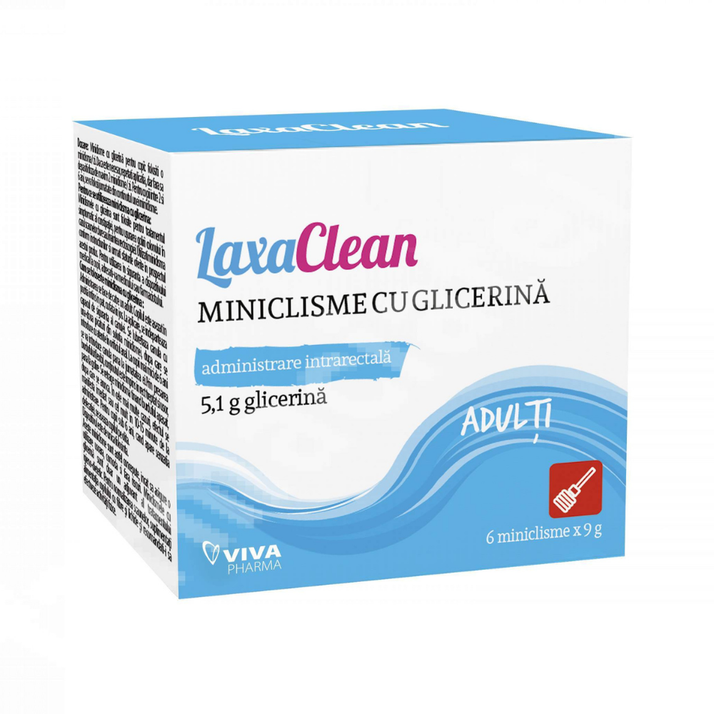 Miniclisme cu glicerina pentru adulti LaxaClean, 6 miniclisme, Viva Pharma