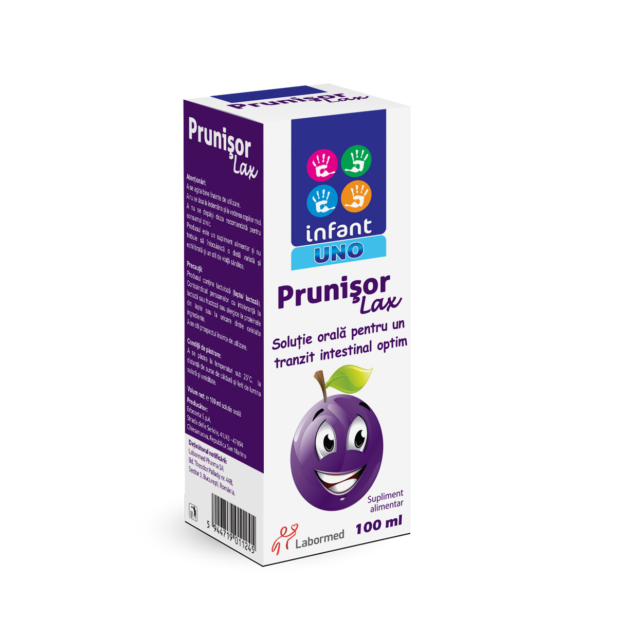 Prunisor Lax solutie orala pentru tranzitul intestinal Infant Uno, 100 ml, Labormed