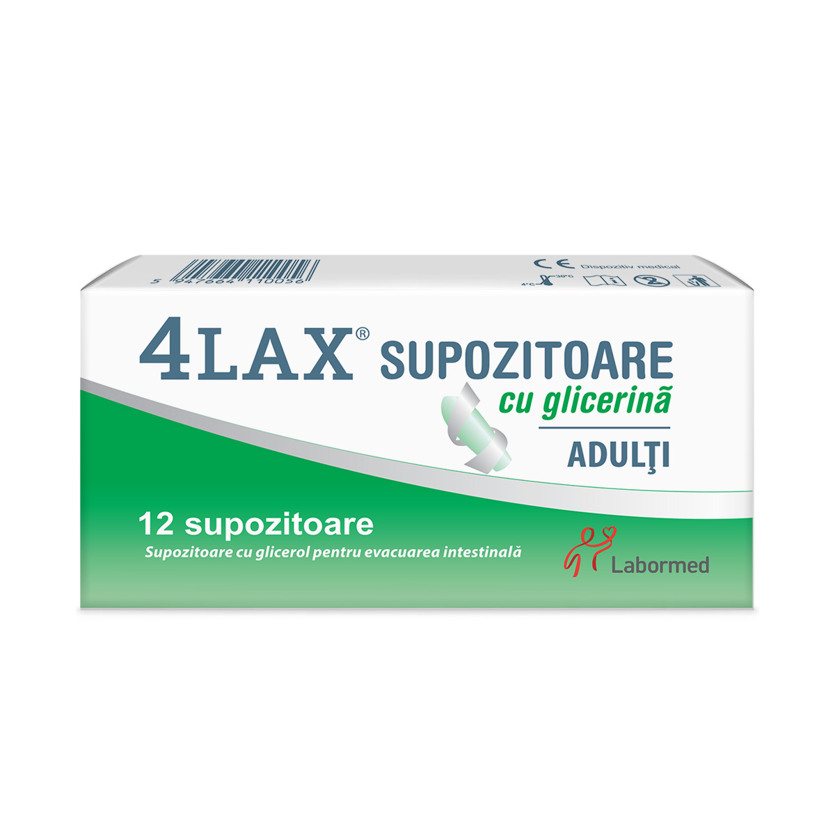 4Lax Supozitoare cu glicerina pentru adulti, 12 bucati, Labormed