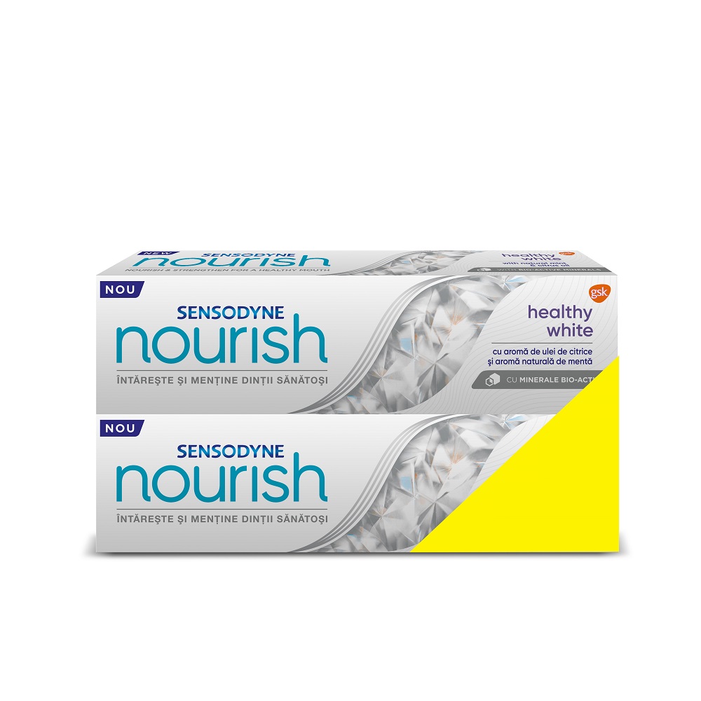 Pachet pasta de dinti Nourish Healthy White, 2 x 75 ml, Sensodyne