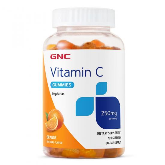 Vitamina C 250 mg cu aroma naturala de portocale, 120 jeleuri, GNC