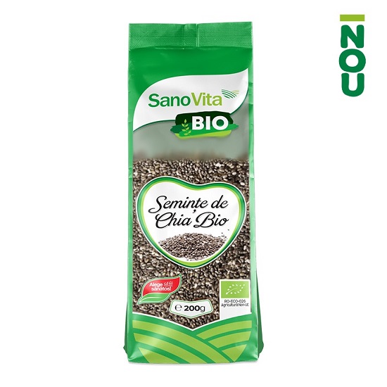 Seminte de chia Bio, 200 gr, Sanovita