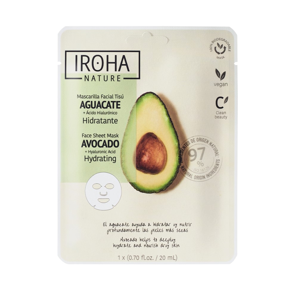 Masca hidratanta pentru fata cu avocado, 20 ml, Iroha