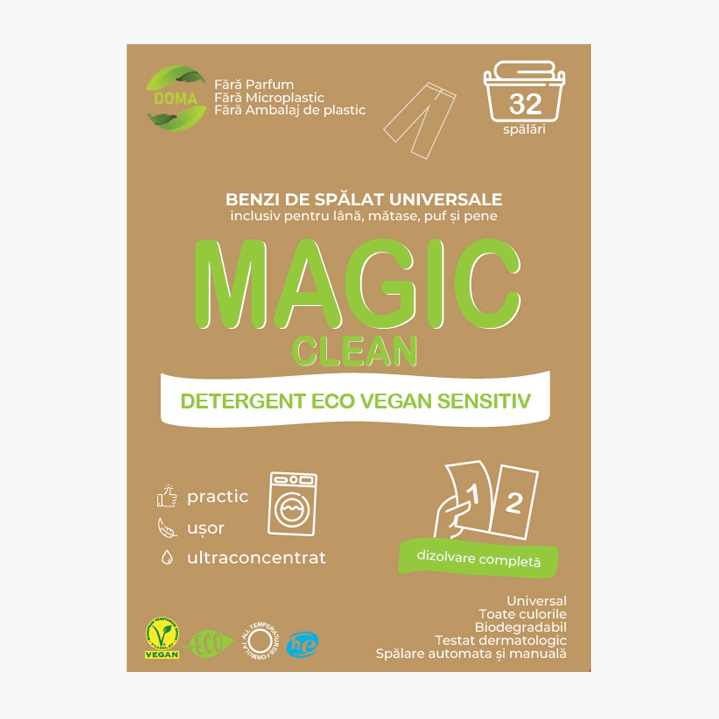 Detergent banda Bio Sensitiv, 32 bucati, Magic Clean