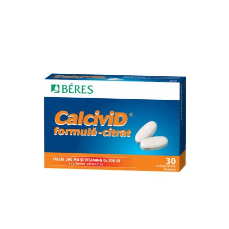 Calcivid formula citrat, 30 comprimate filmate, Beres