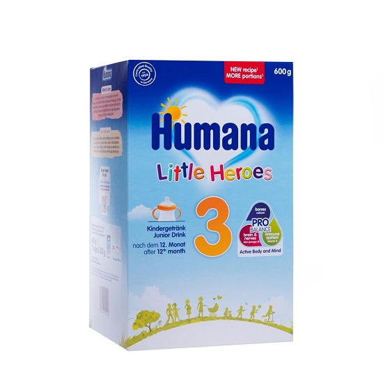 Formula de lapte praf Junior Drink Little Heroes 3, 600 gr, Humana