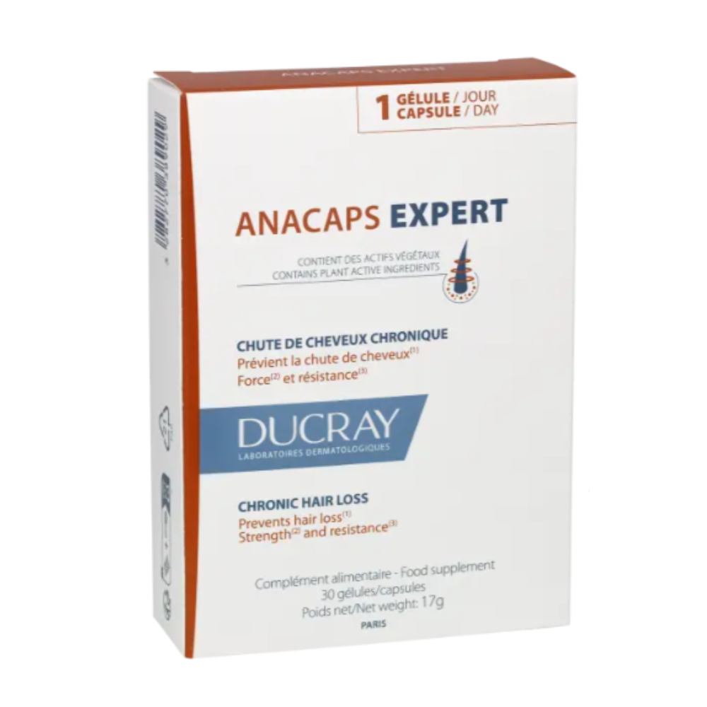 Supliment alimentar pentru caderea de durata a parului Anacaps Expert, 30 capsule, Ducray