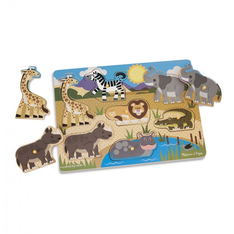 Puzzle din lemn Animale Safari, Melissa&Doug