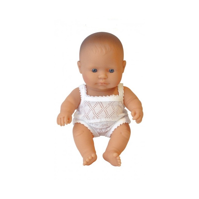Papusa Baby European, 21 cm, 3-5 ani, Fata, Miniland