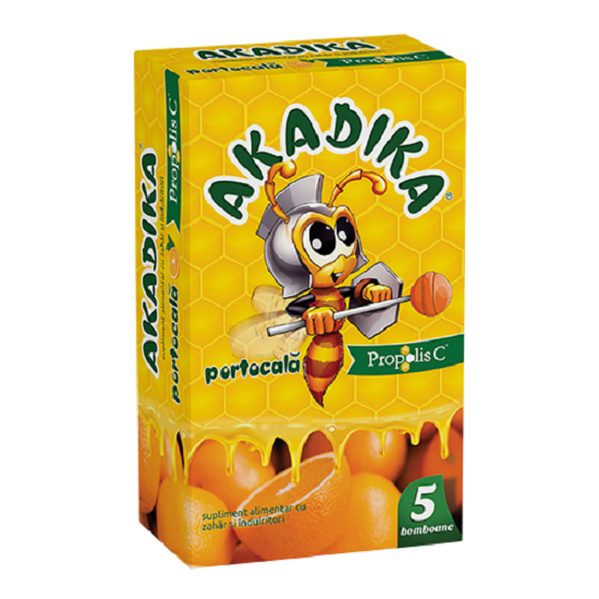 Akadika Propolis C cu aroma de portocale, 5 acadele, Fiterman Pharma