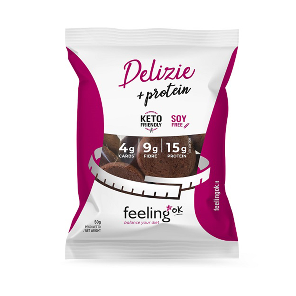 Biscuiti Low-Carb Delizie cu cacao, 50 g, Feeling Ok