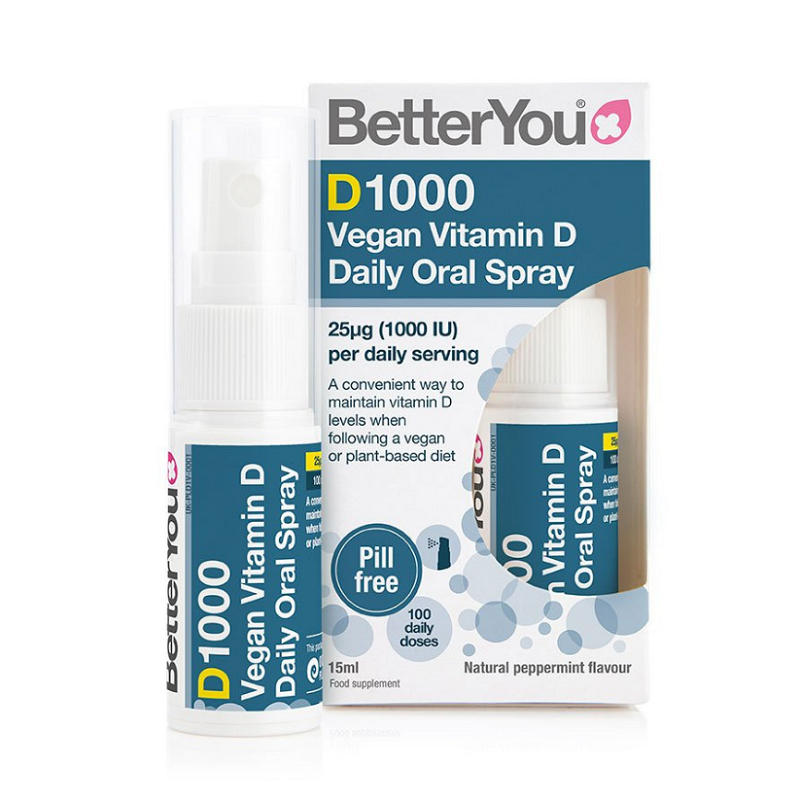 Spray oral vegan cu vitamina D, 1000UI, 12 ani+, 15 ml, BetterYou