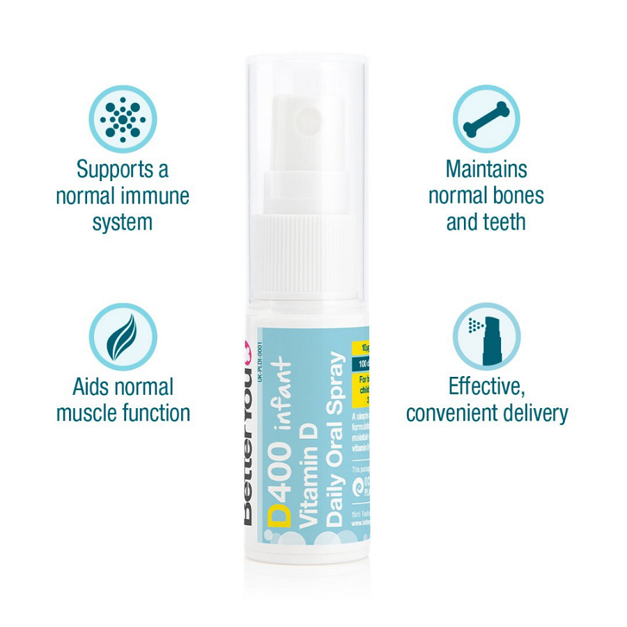 Spray oral cu vitamina D Infant, 400UI, 15 ml, BetterYou 553799