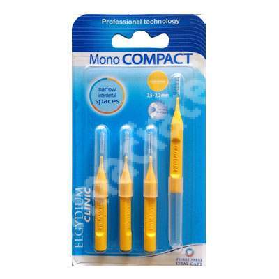 Periute interdentare Mono Compact Yellow, 2.5-2.2 mm, 4 bucati, Elgydium Clinic