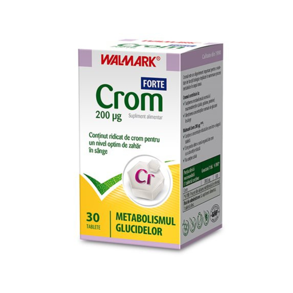 Crom Forte, 200 ug, 30 tablete, Walmark