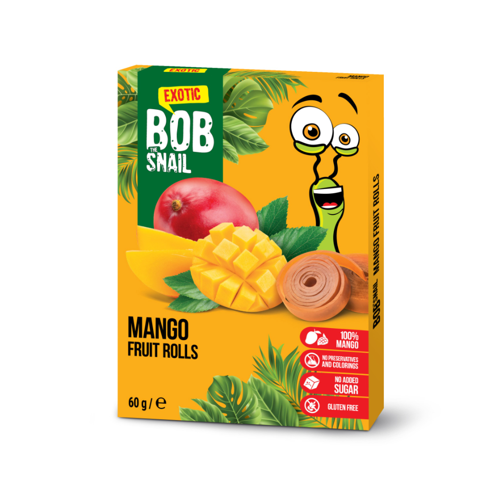 Rulou natural din mango, 60 g, Bob Snail