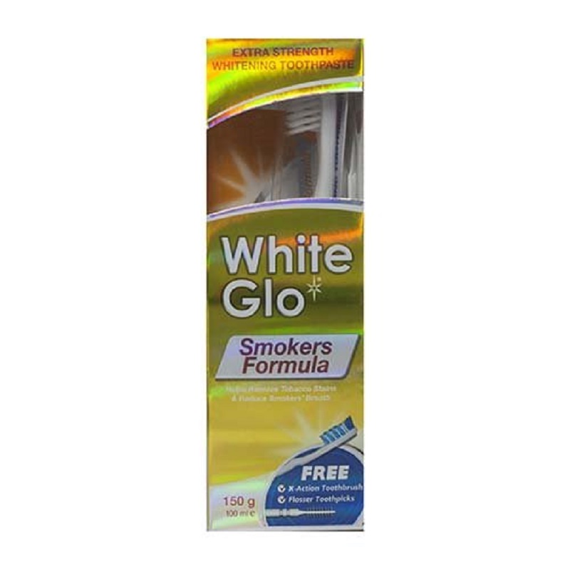 Pasta de dinti + periuta de dinti Smokers Formula, 100 ml, White Glo