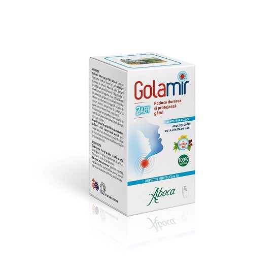 Spray pentru gat fara alcool Golamir 2Act, 30 ml, Aboca