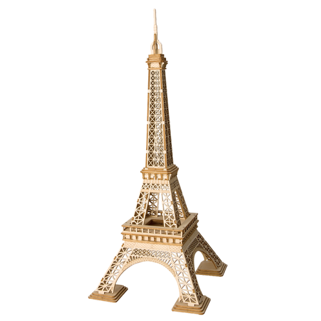 Puzzle 3D din lemn Turnul Eiffel Rolife, 14 ani+, 121 piese, Robotime