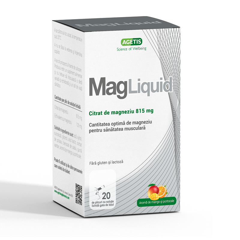 MagLiquid solutie, 815 mg, 20 plicuri, Agetis