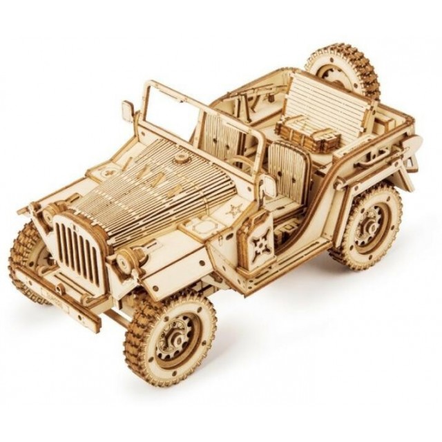 Puzzle 3D din lemn Masina Militara, 369 piese, Robotime