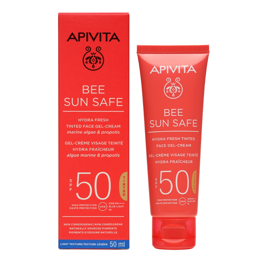 Crema-gel colorata protectie solara ten SPF50 Bee Sun Safe, 50 ml, Apivita