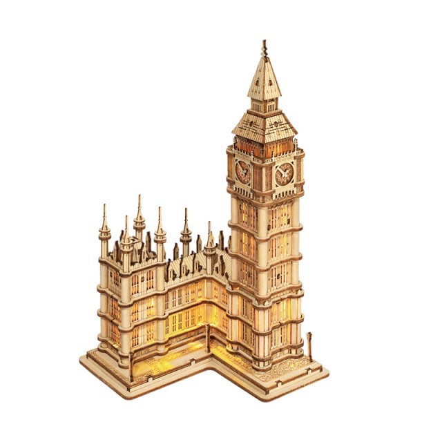Puzzle 3D din lemn Big Ben, 220 piese, Robotime