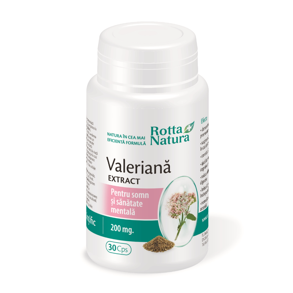 Valeriana Extract, 200 mg, 30 capsule, Rotta Natura
