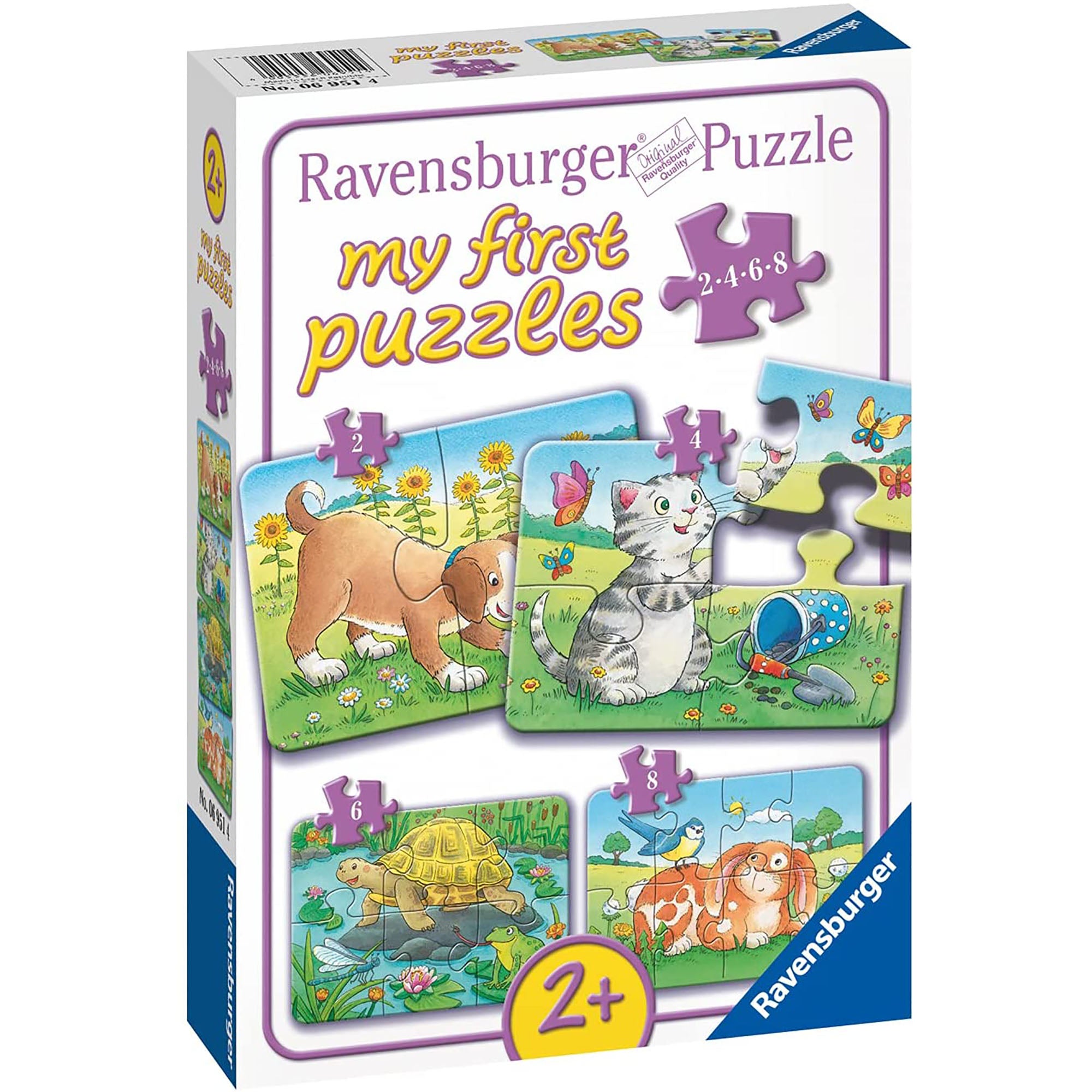 Primul meu puzzle cu animale, +2 ani, 2/4/6/8 piese, Ravensburger