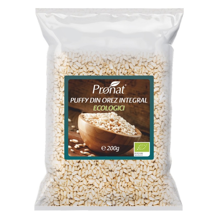 Puffy Bio din orez integral, 200 g, Pronat
