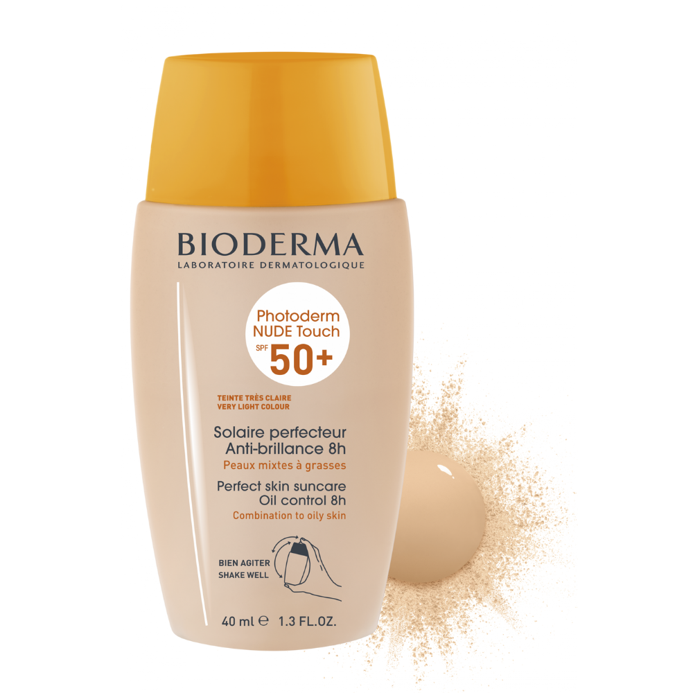 Fluid crema pentru piele mixta si grasa Photoderm Nude Touch SPF 50+ Deschis, 40 ml, Bioderma