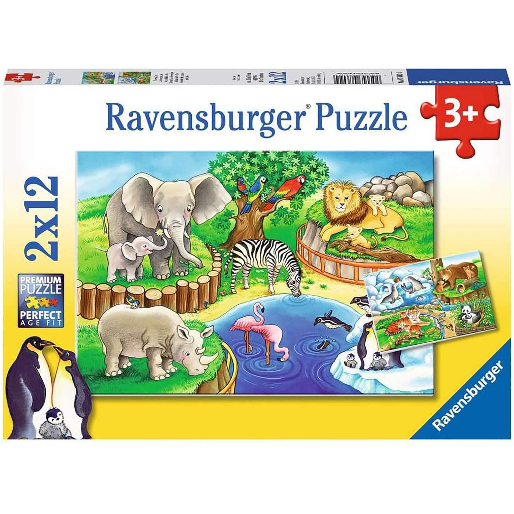 Puzzle Zoo, +3 ani, 2x12 piese, Ravensburger