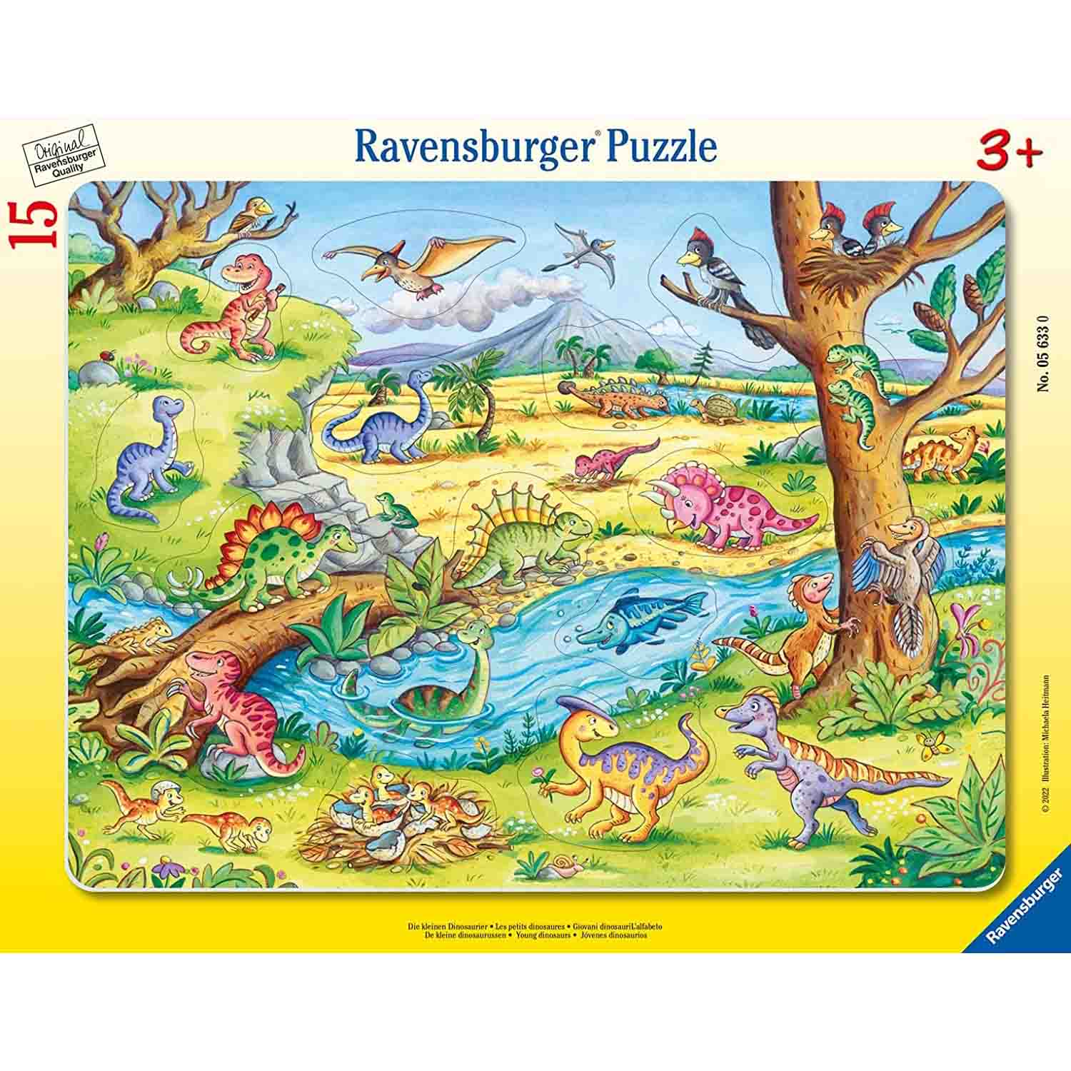 Puzzle tip rama Dinozauri, 12 piese, Ravensburger