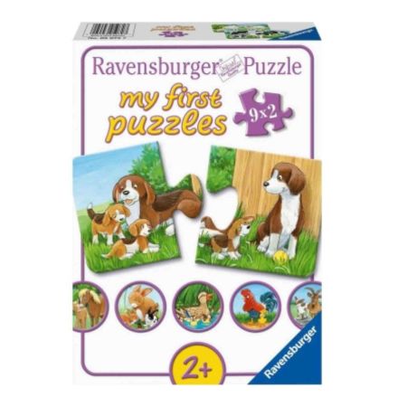 Puzzle familii de animale, +2 ani, 9x2 piese, Ravensburger