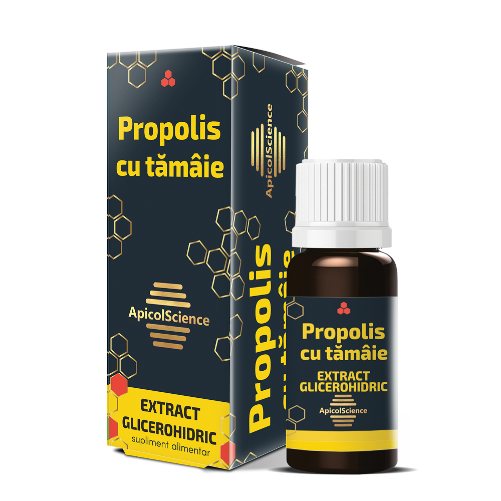 Propolis cu tamaie Glicerohidric, 30 ml, ApicolScience