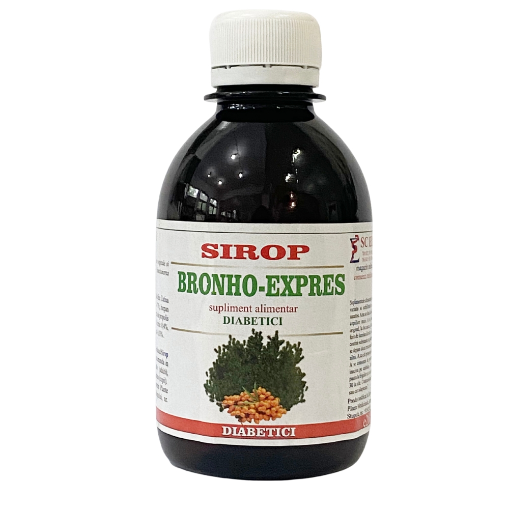 Sirop Bronho-Expres pentru diabetici, 200 ml, Elidor