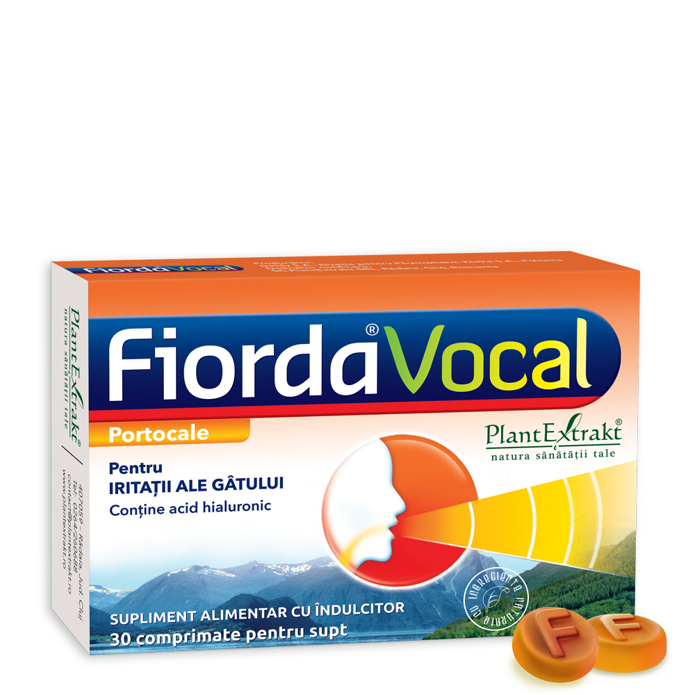 Fiorda Vocal cu aroma de portocale, 30 comprimate, PlantExtrakt