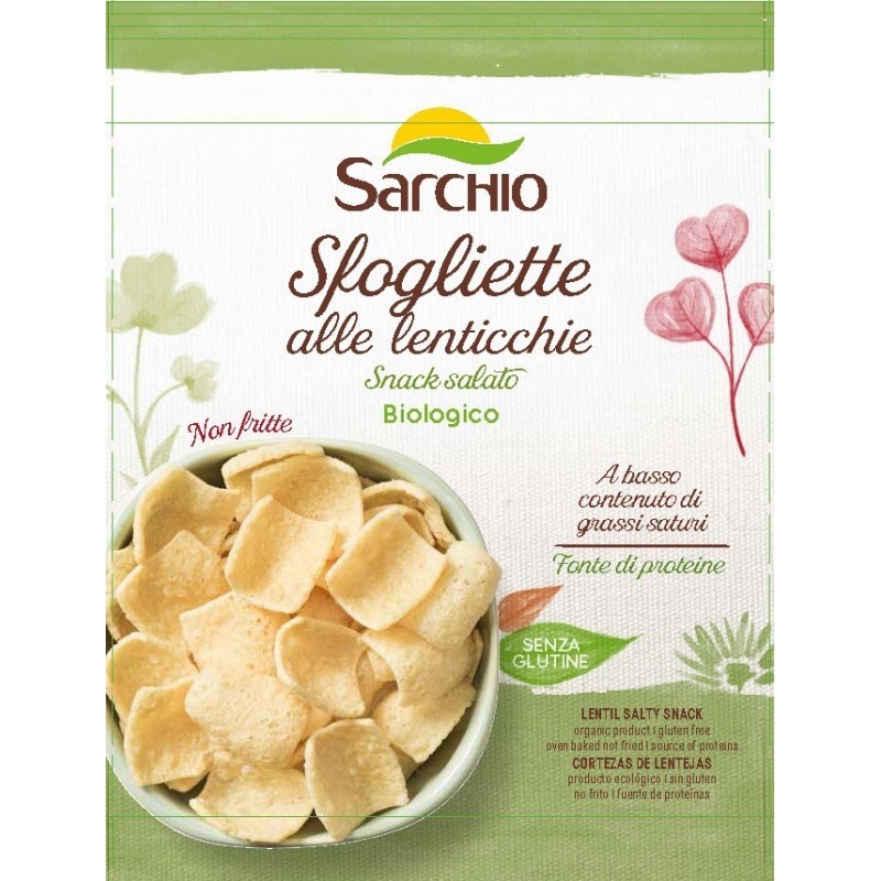 Snack Bio din linte fara gluten, 50 g, Sarchio