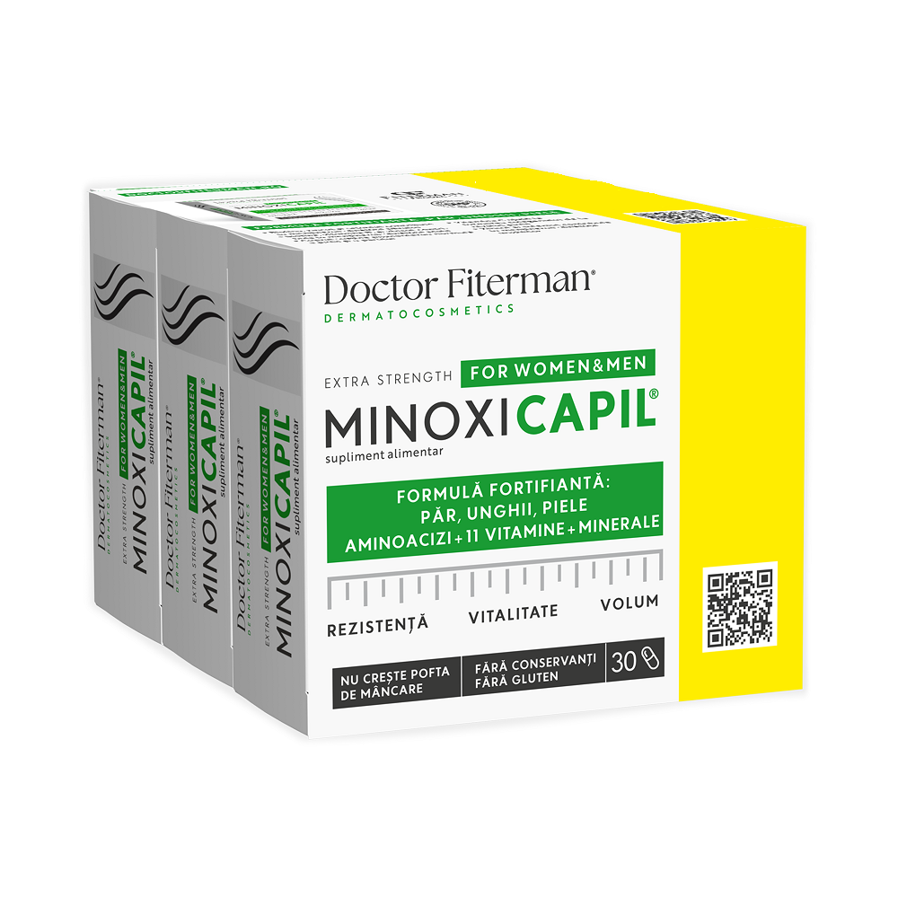 Pachet Minoxicapil, 3 x 30 capsule, Doctor Fiterman