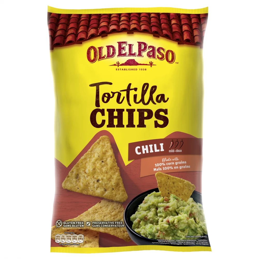 Tortilla chips cu chili, 185 g, Old El Paso