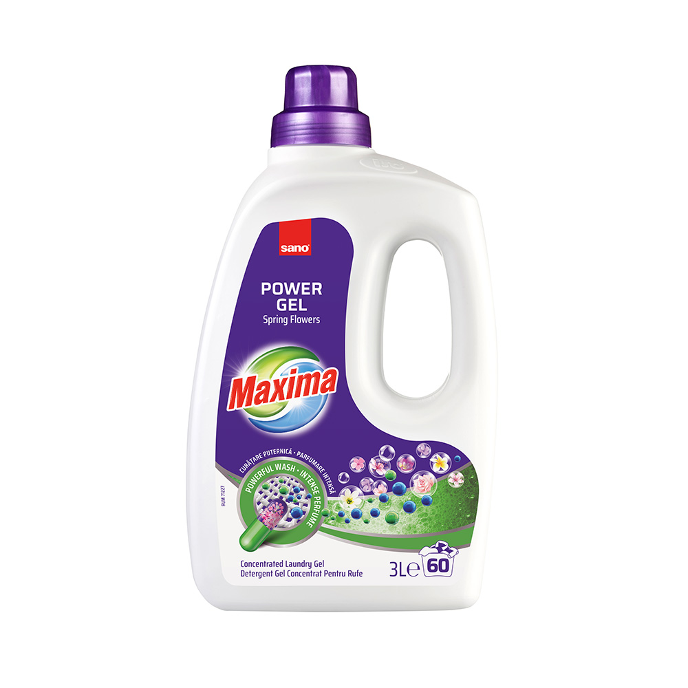 Detergent gel Spring Flowers, 3 L, Sano Maxima