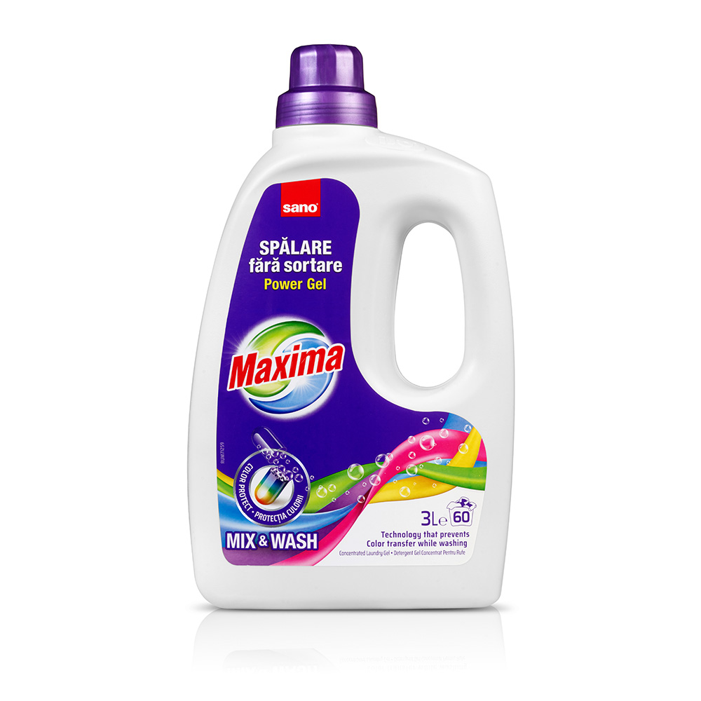 Detergent gel Power Gel Mix & Wash, 3L, Sano Maxima