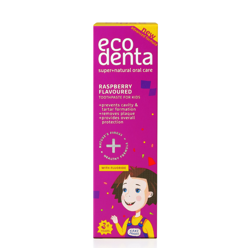 Pasta de dinti naturala pentru copii, cu aroma de zmeura, 3 ani+, 75 ml, Ecodenta