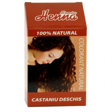 Colorant natural Sonia Henna, Castaniu deschis, 100g, Kian Cosmetics